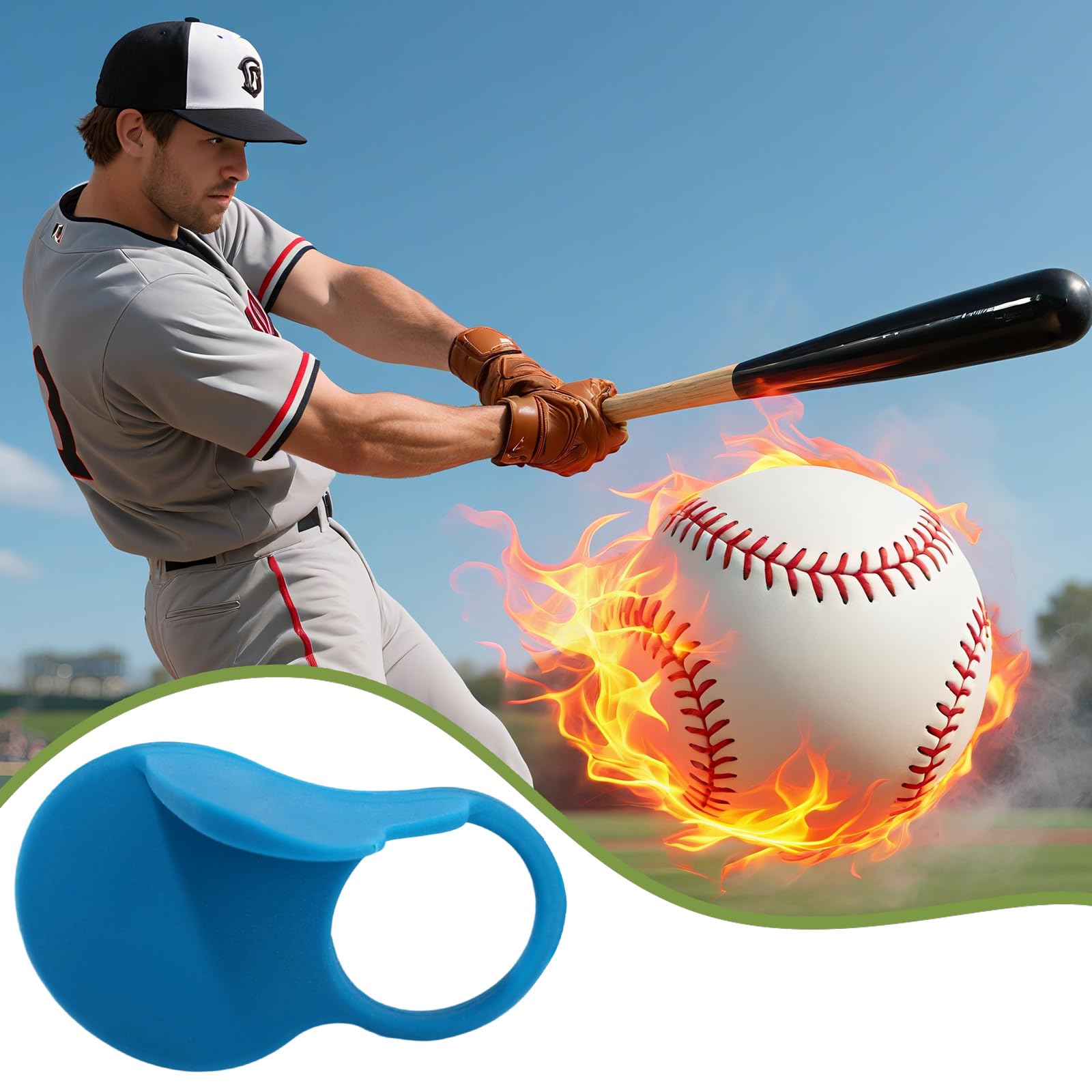 Lyreh Protector Dedo Pulgar Beisbol, Silicona Suave Protectores de Beisbol para Batea para Reducir el Dolor y Las Lesiones en los Dedos o Corregir la Técnica de Agarre (Azul)