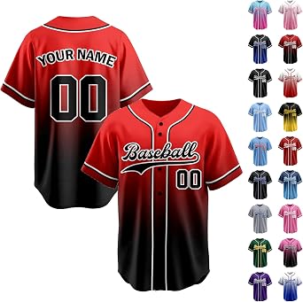 Custom Baseball Jersey Stitched Printed Personalized Name Number Baseball Shirts Uniform for Men,Women,Youth