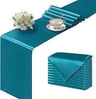 Vista 142 de Manyshofu 12Pcs Satin Orange Table Runner - 12 x 72 Inch Long Size, Party Table Runner Decor Bright & Smooth Wedding Decorations Table Runners for