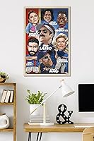 Vista 55 de Trends International Ted Lasso - Character Grid Wall Poster, 22.4L x 14.7W, Black Framed Version