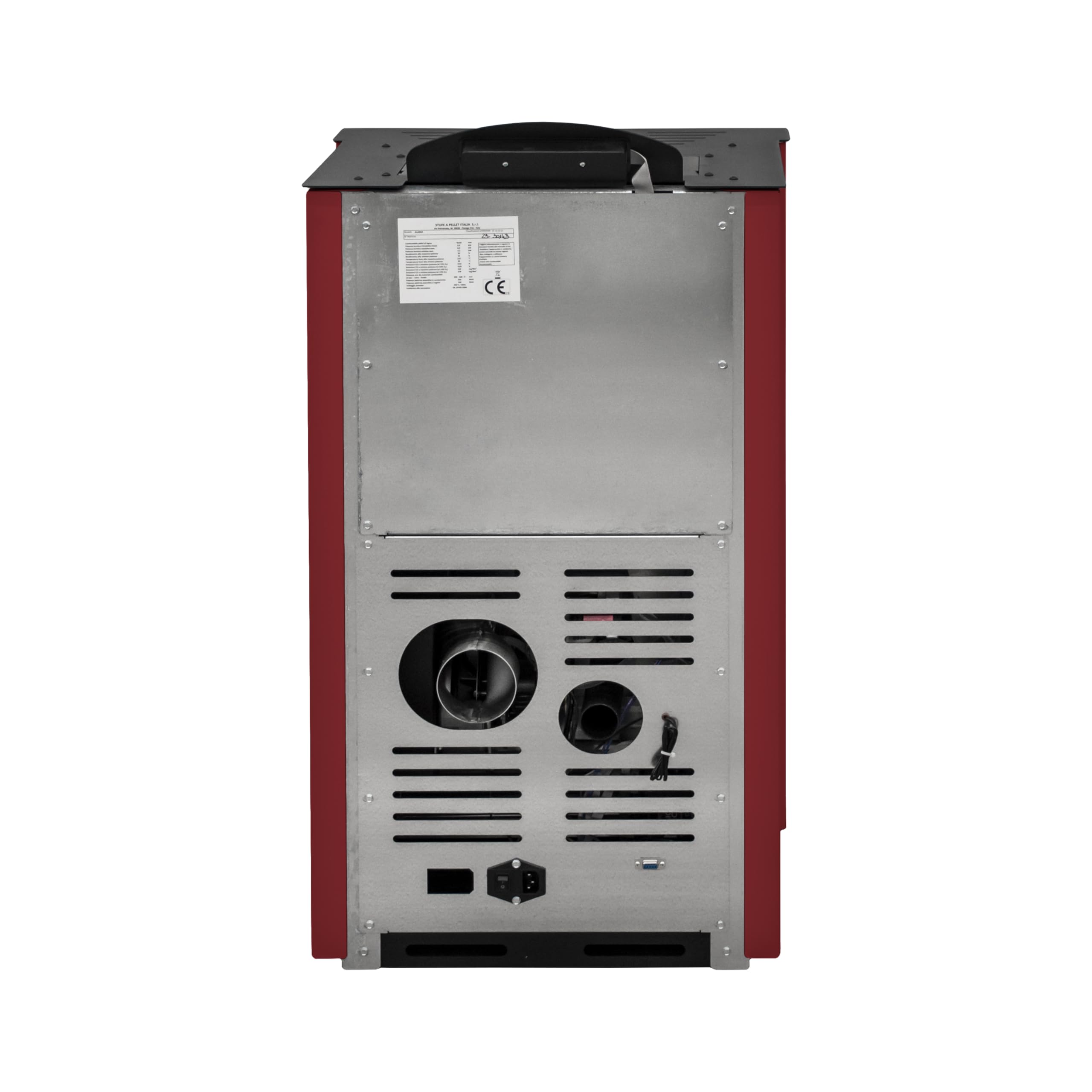 STUFE A PELLET ITALIA Alaska 10 KW WiFi | Poêle à Granulés à Air Ventilé Efficacité 91% Chauffe 85m² Autonomie 20H Programmable Contrôle à Distance WiFi 5 Vitesses et Puissances Garantie 24 Mois Rouge