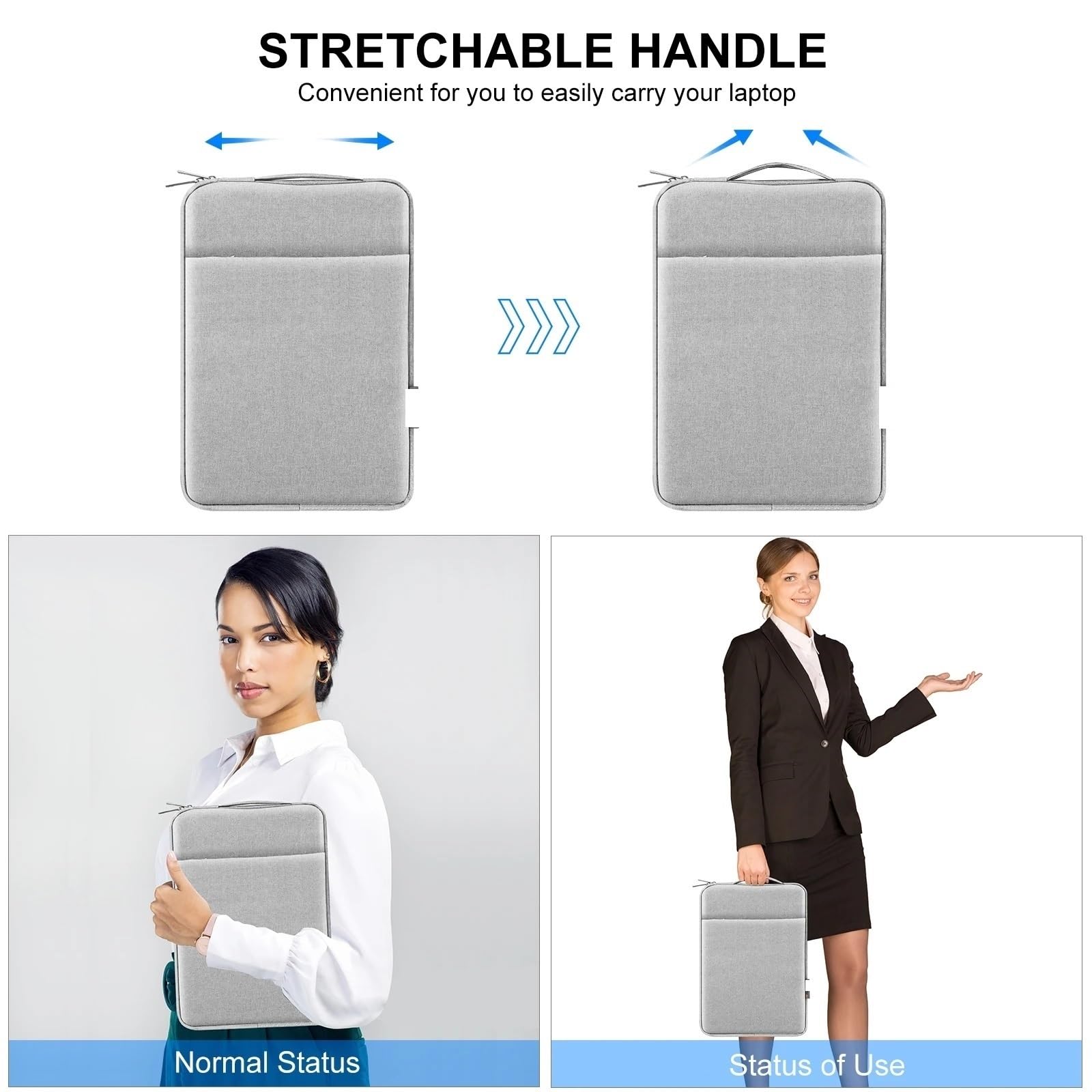 Funda Impermeable for Ordenador portátil, Bolso y asa for de 15-16,7 Pulgadas, 14-15, 12,5-13,5 para Ordenador