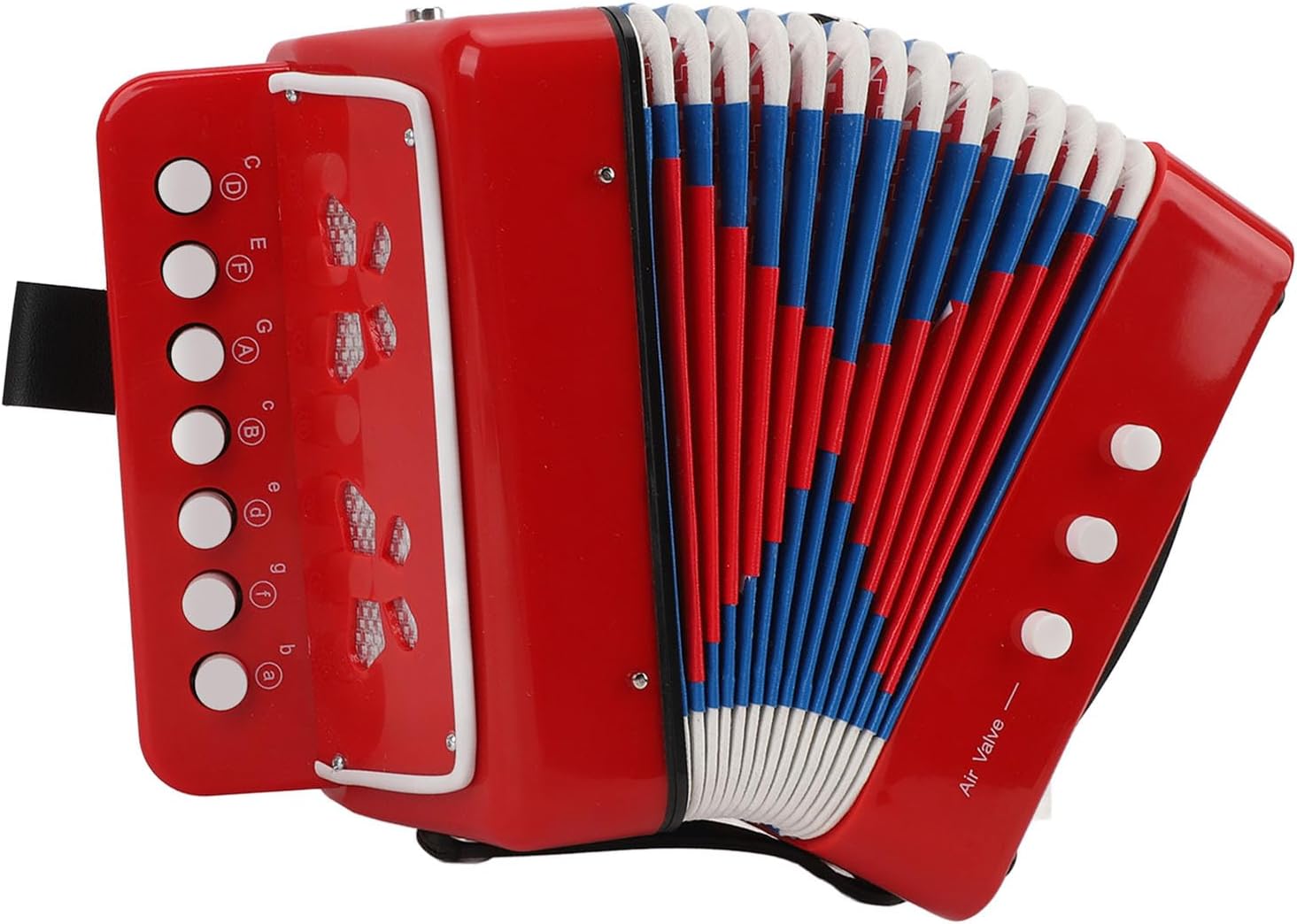 Focket Kids Accordion, 7 Key 2 Bass Button Accordion with Belt Buckle Portable for Early Childhood Music Education Learning Guide Included