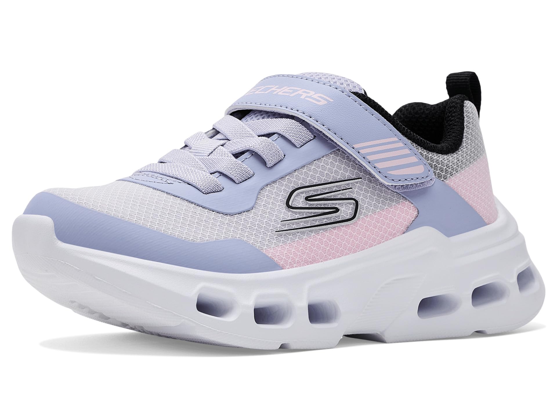 Skechers Girl's Glide-Step Drift Sneakers, Lavender Textile/Multi Trim, 2.5 UK Child