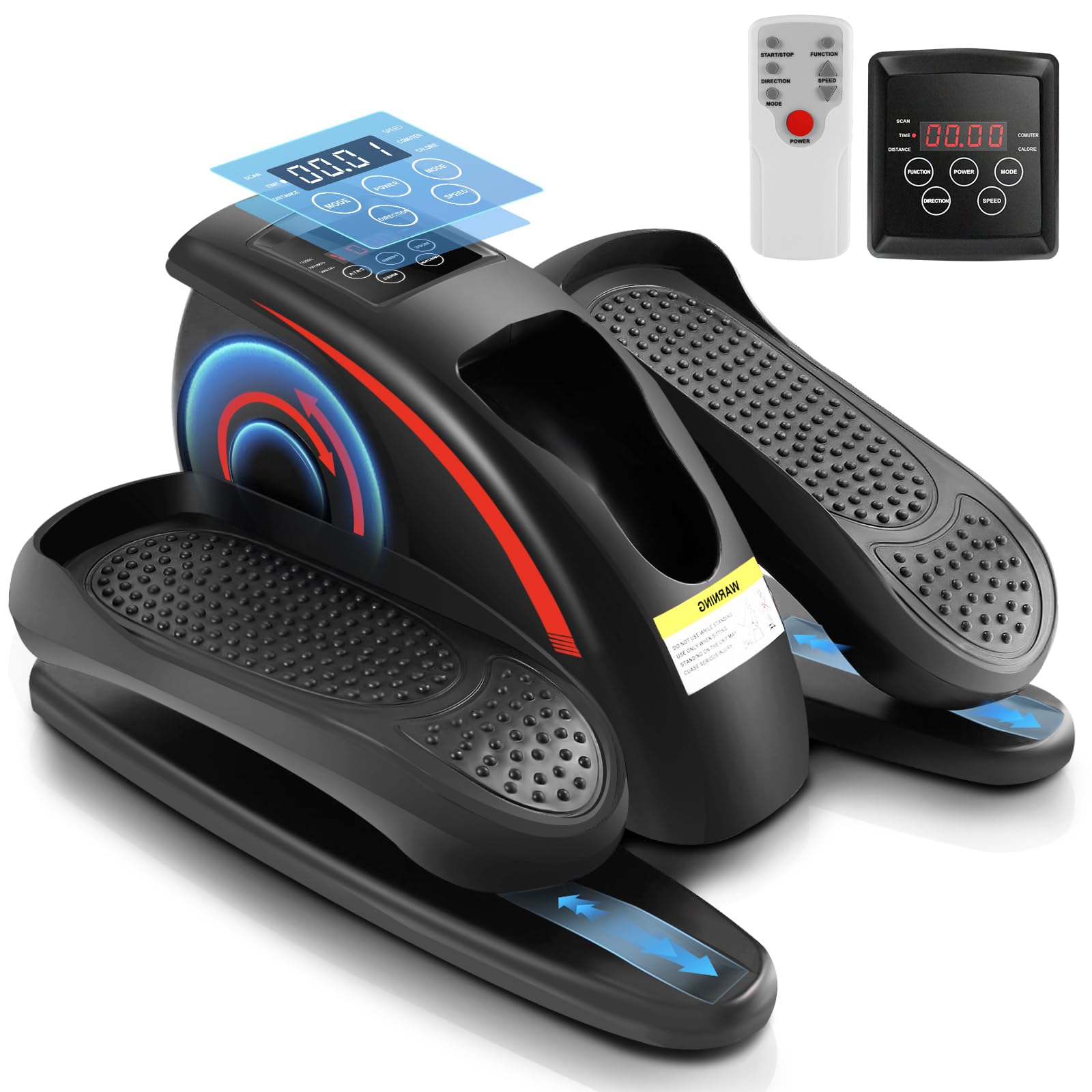 ANCHEER Seated Elliptical Machines for Home Use, Office, Under Desk Cycle, Indoor Mini Pedal Exerciser, Under Desk Elliptical Machine with Built in Display Monitor, Remote Control, for Seniors, Adults