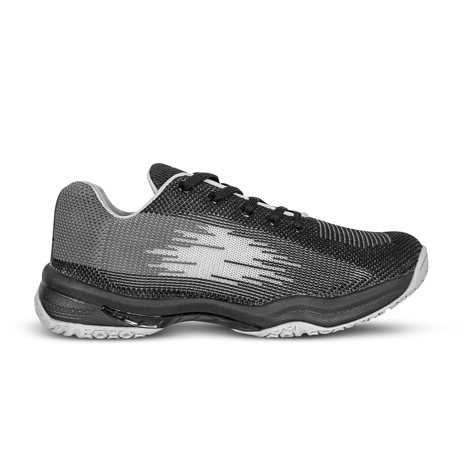 Boldfit Badminton Shoes for Man Lightweight Non Marking Shoes for Badminton Breathable Anti Skid Shoe for Man Shuttle Non Marking Indoor Shoes for Pickleball, Tennis, Padel Black