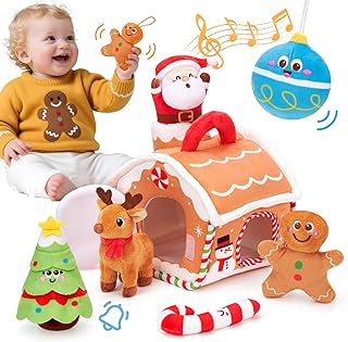 hahaland Baby Christmas Toy for 6 + 12 18 Months – Musical & Sensory Plu...