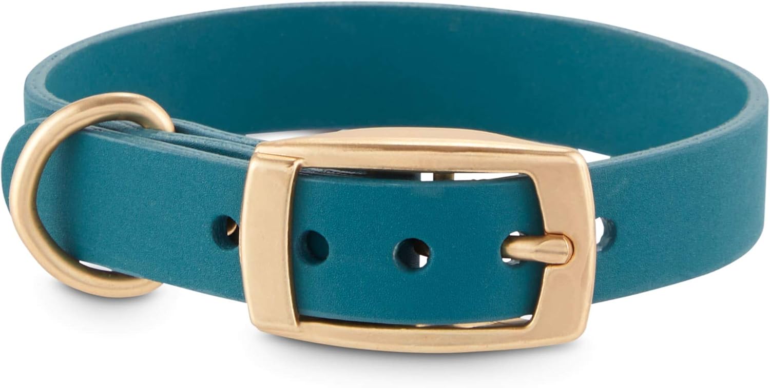 Teal leather collar Clearance