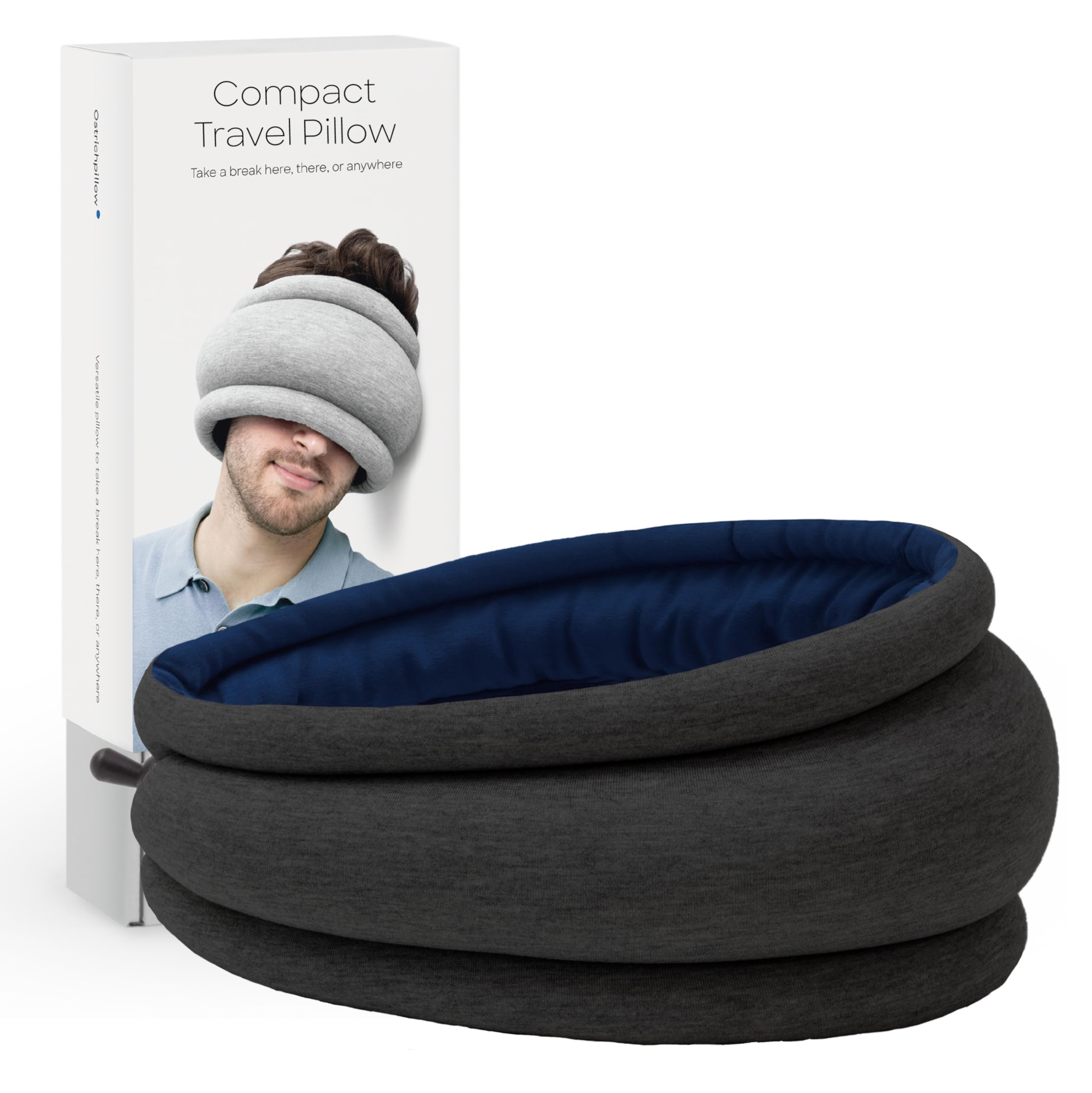 Ostrichpillow Light Commuting, Travel Pillow & Power Nap Pillow - Premium Comfort & Lightweight, Adjustable to Your Head, Small & Versatile