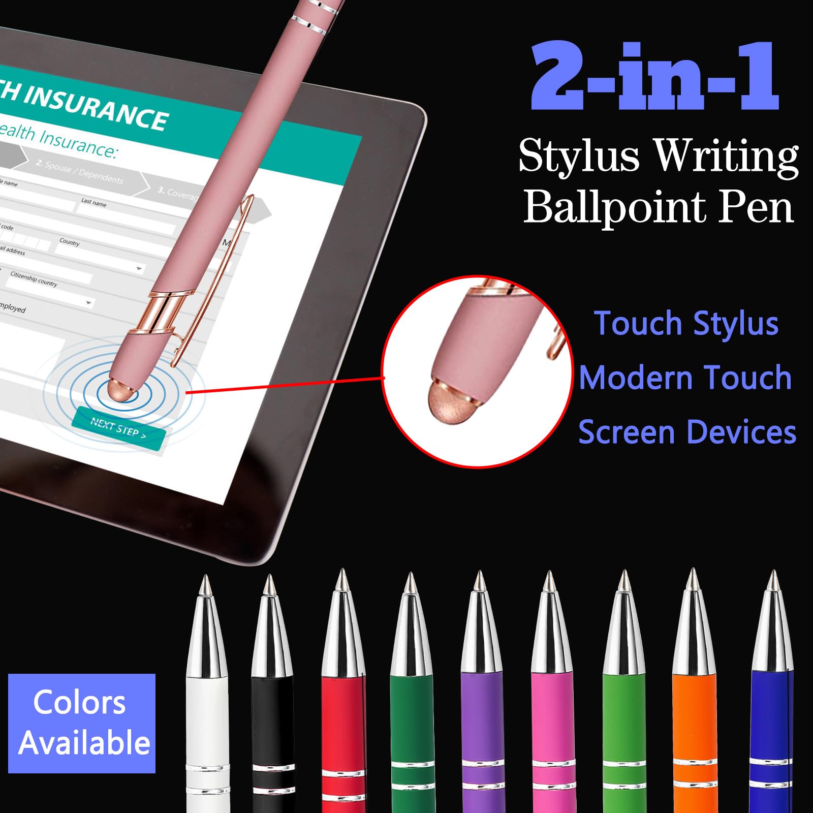Stylos Personnalisables Avec Gravure - Encre Noire, 10 Couleurs, Option Stylet Tactile. Cadeau Idéal !