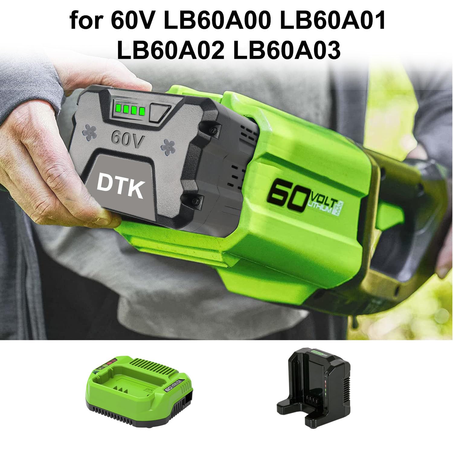 Fancy Buying 60V 5.0Ah Battery For Greenworks 60V Battery LB60A03 LB60A02 LB60A00 Compatible With Greenworks Pro 60 Volt Cordless Power Tool