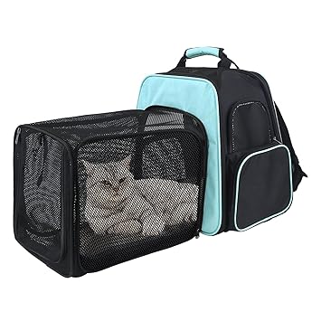 MUMUPET Pet Carrier Backpack, Dog Carrier, Expandable with Breathable Mesh, Dog Carriers for Small Dogs, Pet Backpack for Dog/Cat Travel Crate, Hold Pets Up to 20 Lbs