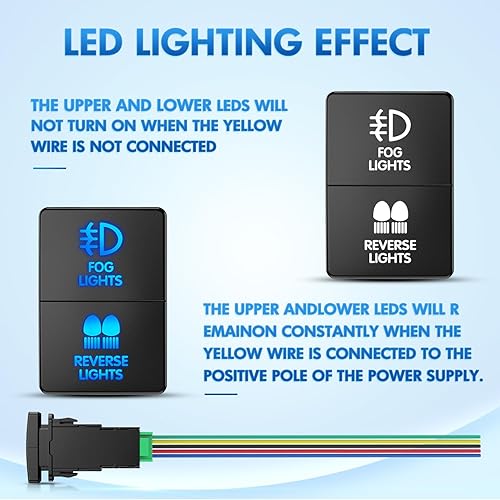 Miniatura 51 de Nilight Interruptor de botón de encendido y apagado de 12 V con kit de cable conector, 1.28 x 0.87 pulgadas, repuesto para Toyota Sequoia Highlander