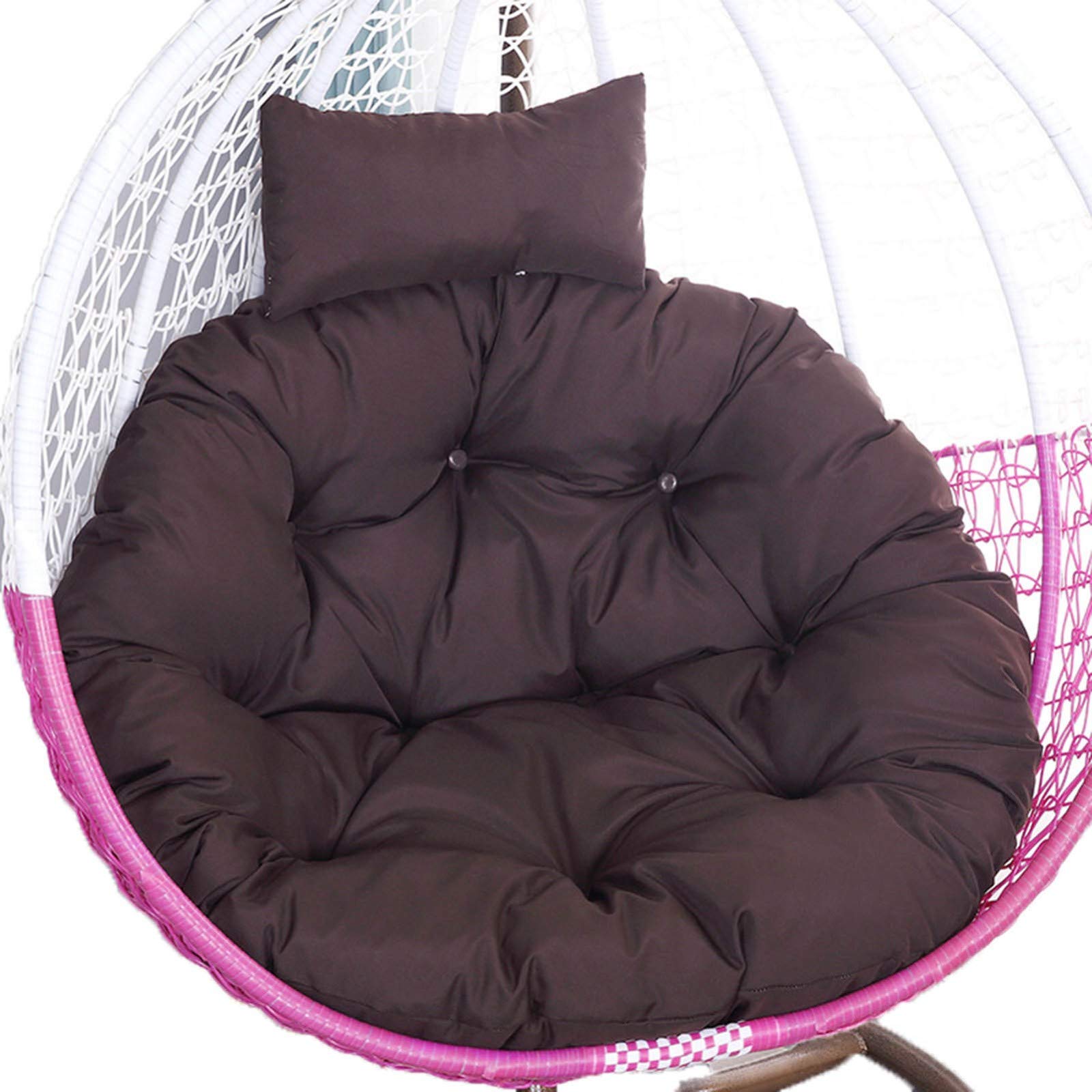 ERTsrhFD Hanging Swing Chair Outdoor Thicken Hammock Cushions With Pillow, Washable Cover Pads for Garden(Taupe)
