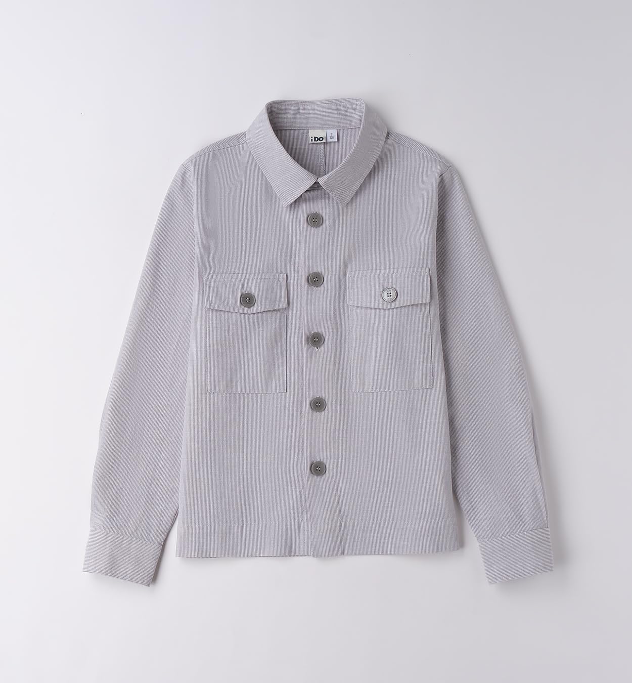 IDO Camicia Ragazzo Sportiva in Cotone Misto Lino