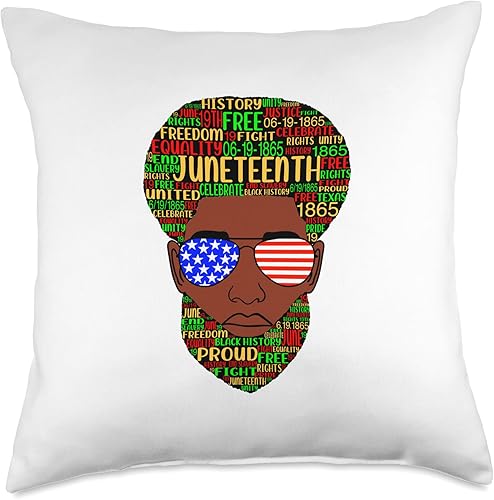 African American Melanin Afro Black Pride Inc. Juneteenth - Cojín para gafas de sol con barba natural, diseño de cabello afro, diseño de arte de