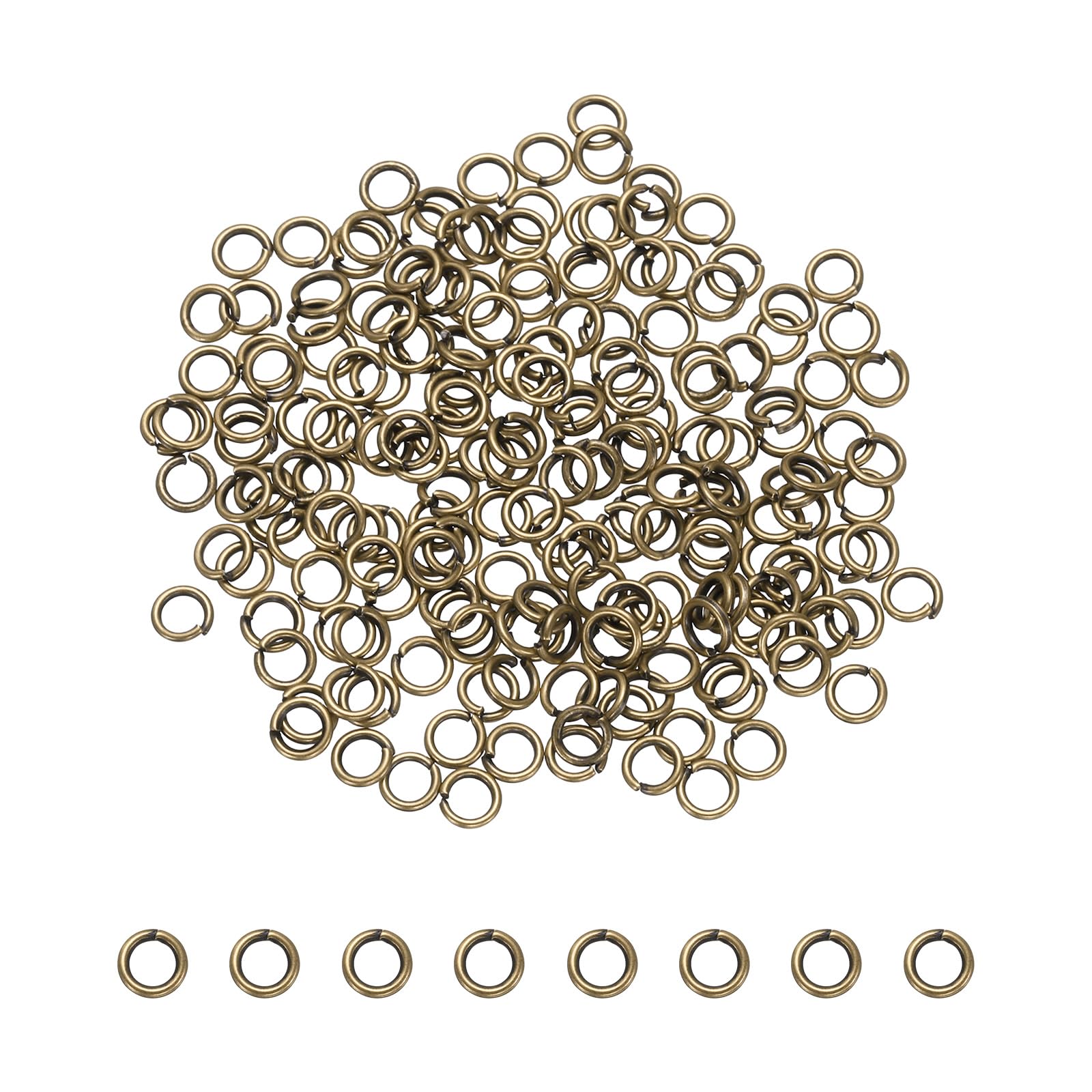 sourcing map 200 Pcs Open Jump Rings, 18mm Split Metal O Ring 2mm Thick Keychains Connector Ring for Jewelry Making DIY Necklaces Bracelet Earrings Craft Making, Bronze