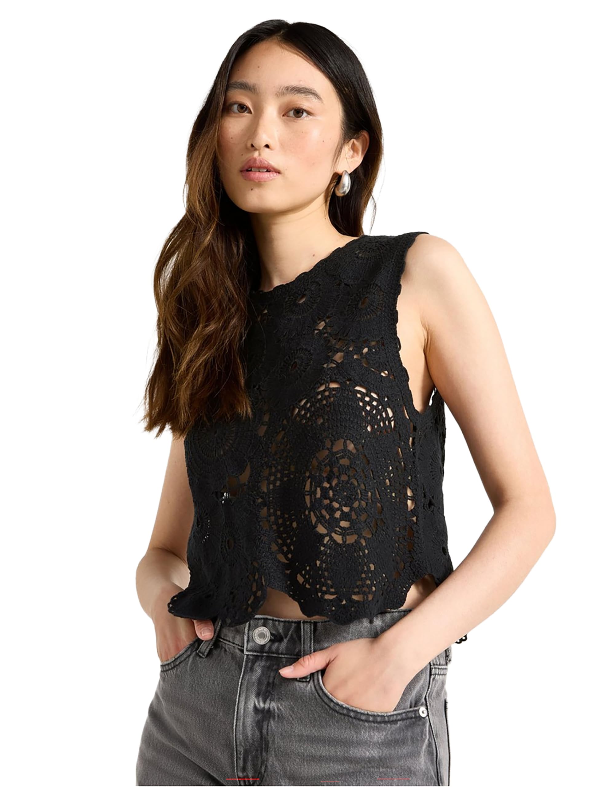 icw Women Embroidery Sleeveless Knit Boho Crochet Vest Crop Cami Tank Top 157-picture-26