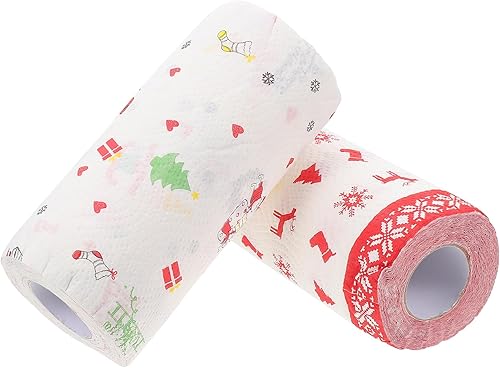 Miniatura 8 de Awleynz 2pcs Small Kitchen Paper Towel Bulk Christmas Paper Towels Rolls Grease-Proof for Fried Food Snacks paper Christmas Decor