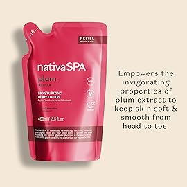 Nativa SPA by O Boticrio, Plum Moisturizing Body Lotion Refill Pack, Fragranced Moisturizer Enriched with Purified Quinoa Drops to Boost Hydration, 13.5 Ounce
