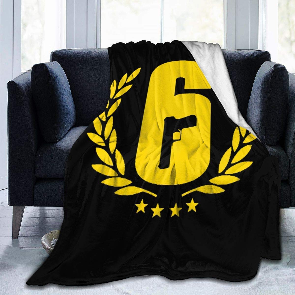 Engshi Rainbow Six Siege Comfort Warm Fluffy Plush Hypoallergenic Blanket for Bed Sofa Chair Autumn Winter Living Room