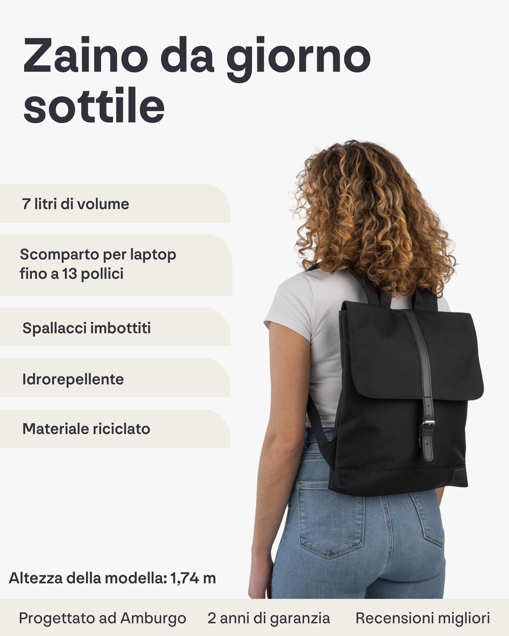 Johnny Urban Zaino Donna - Mia - Zainetto per Viaggio, Lavoro, Università, Ufficio - Backpack Piccolo Porta Pc 16 Pollici - Sacco Sportivo Leggero - Idrorepellente
