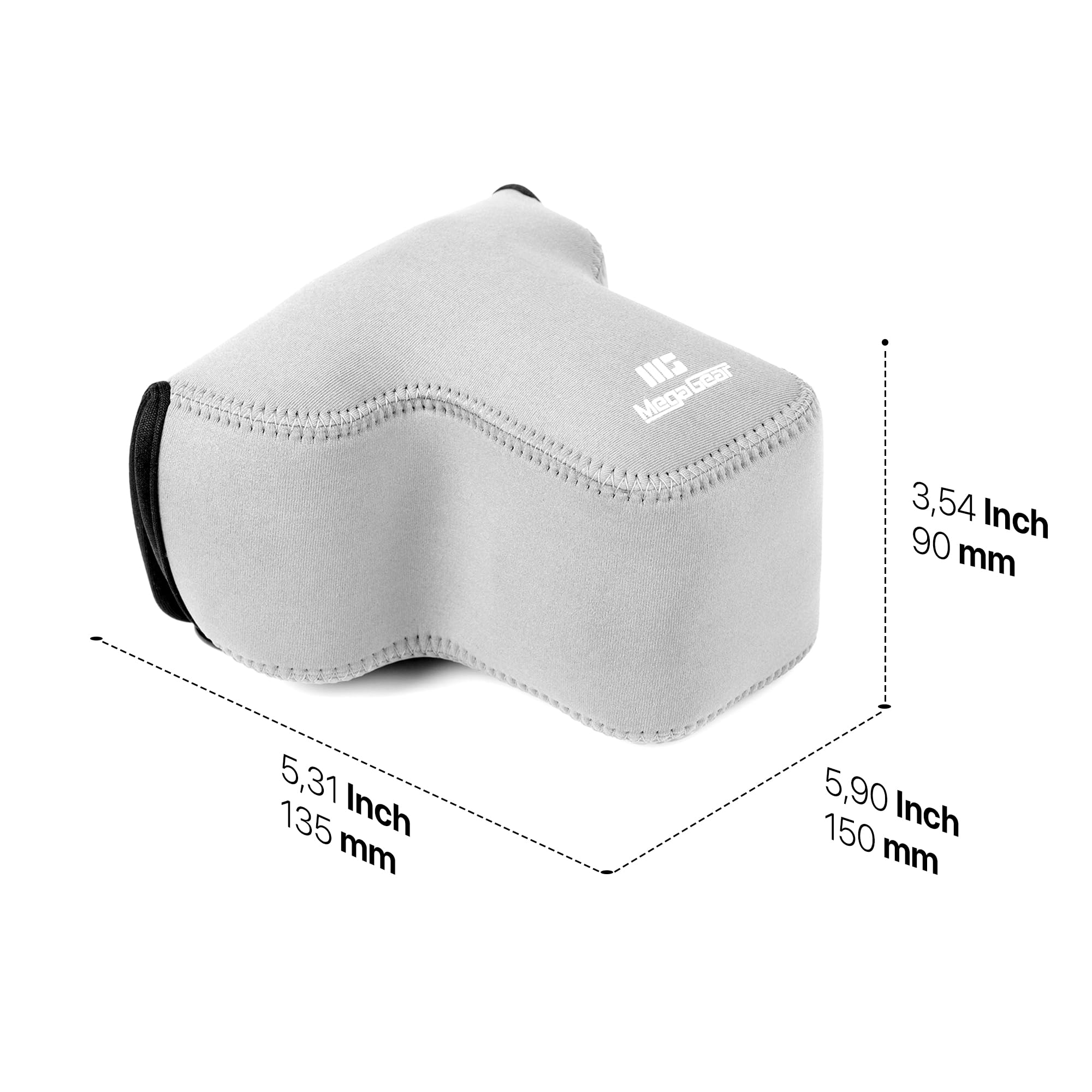 MegaGear Neoprene Camera Case for Fujifilm X-T50 (16-50mm)- Stylish and Protective Digital Photography Bag (Gray) - Image 2