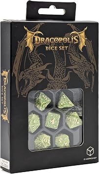 Q-Workshop Dracopolis Dice Set The Andean Longneck - Dice Accessory for Tabletop Board Card Games - for 1+ Players and Ages 14+