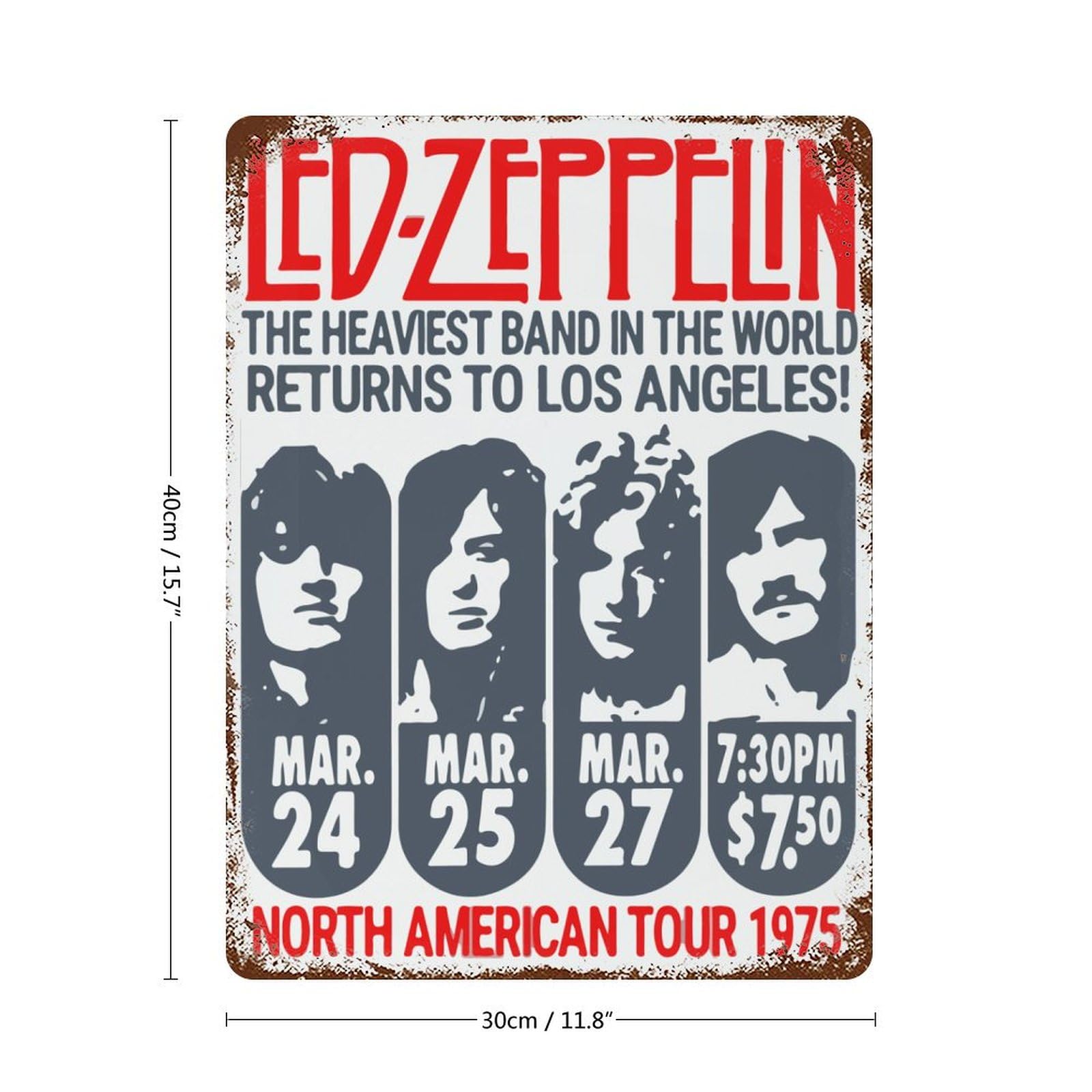 Amazon.co.jp: ブリキ看板 LED ZEPPELIN レッドツェッペリン 金属