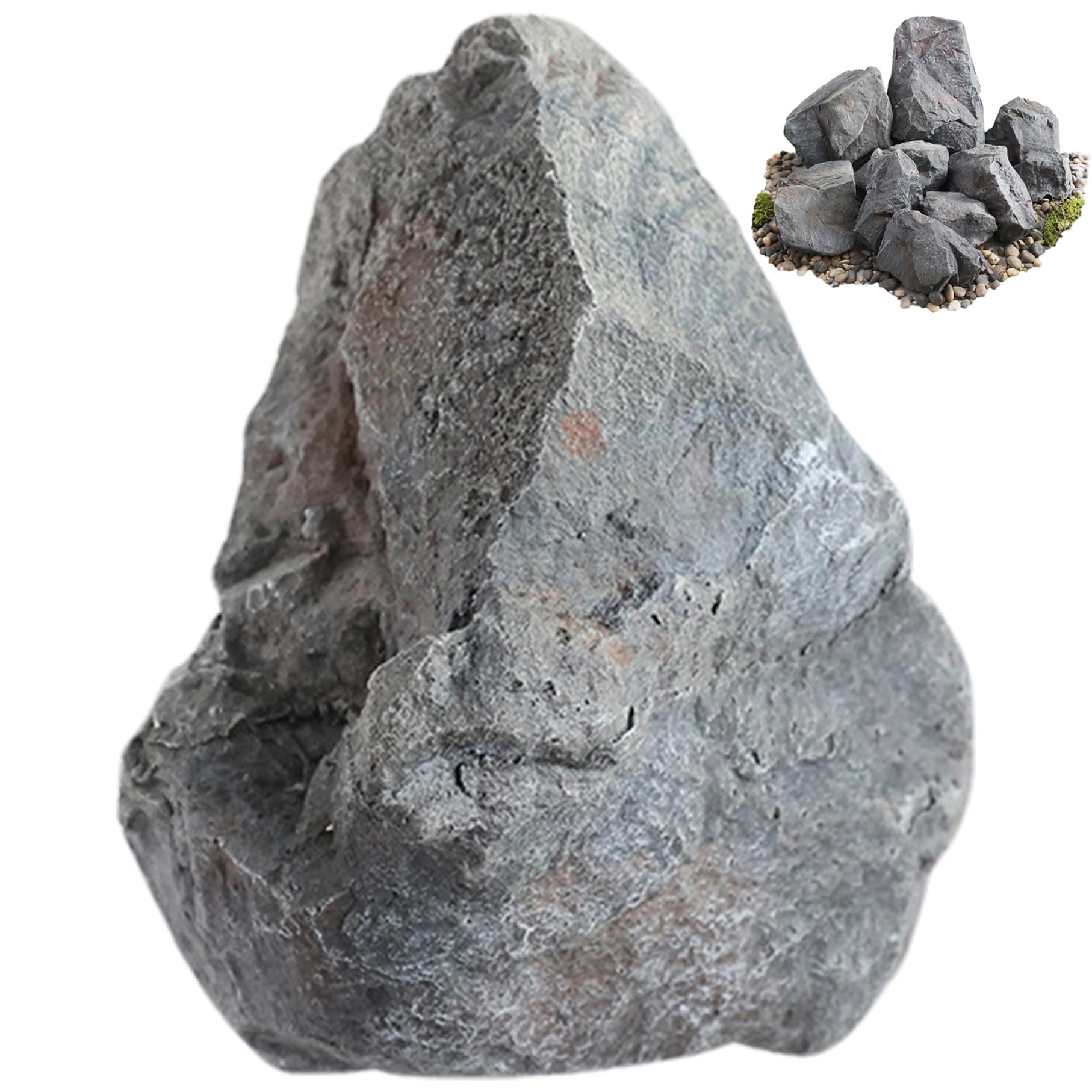 Porgeel Rock Rainforest Landscape Rock PU Foam Artificial Rocks Realistic Natural Texture Versatile Faux Covers for Landscaping Well Pump Cover