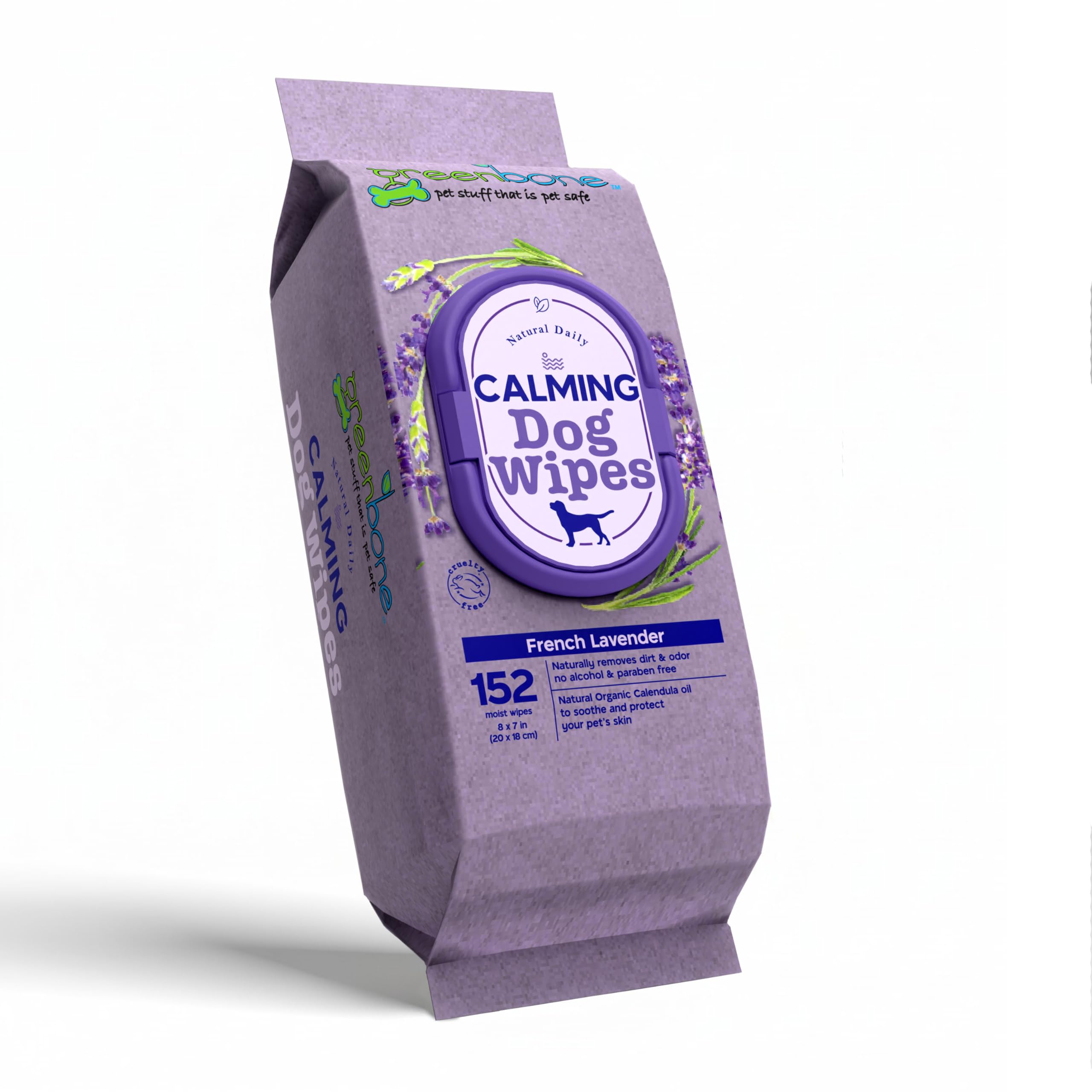 Greenbone Calming Dog Wipes - Lavender Scented - 150 Wipes