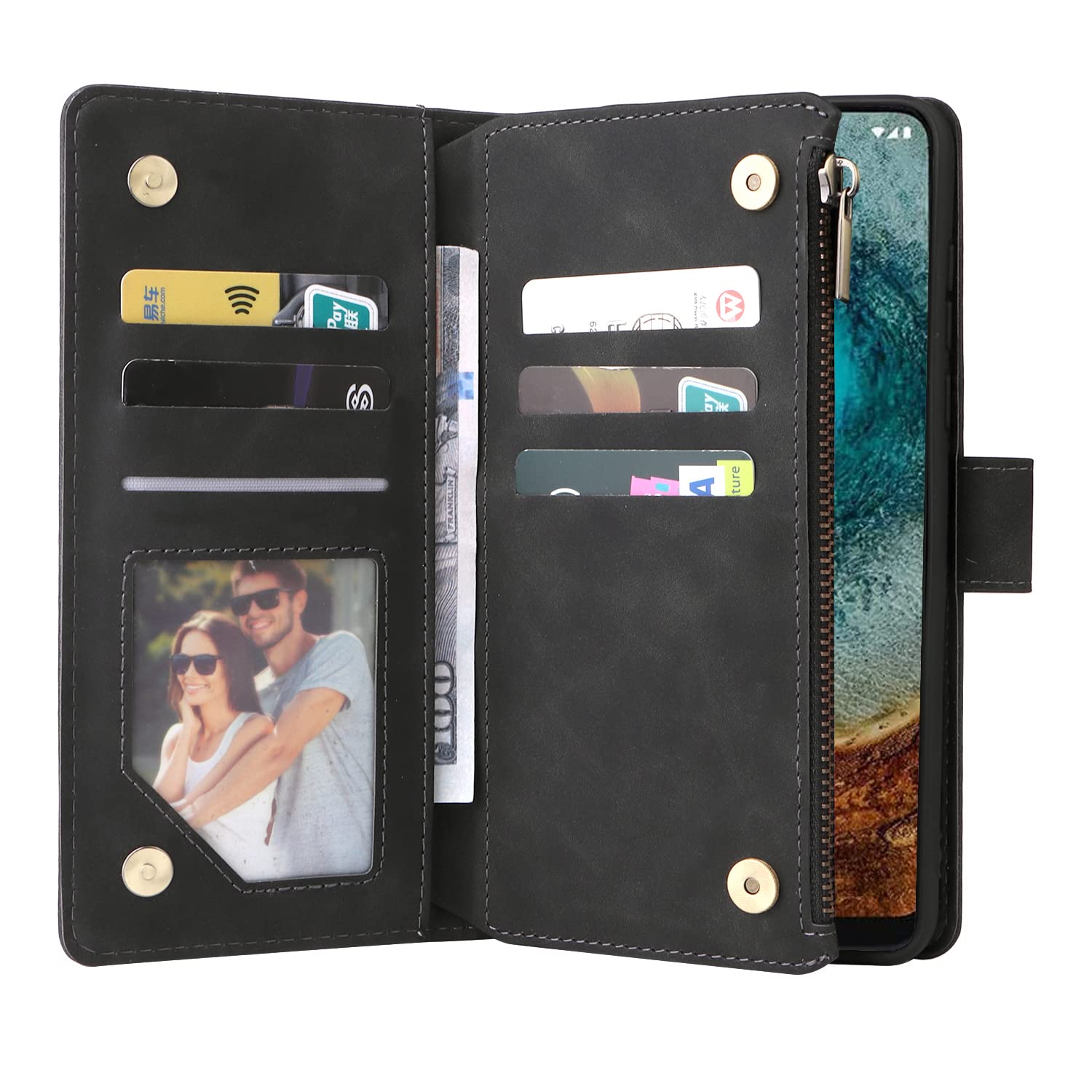 Asuwish Handyhülle Für Nokia X100 5G – Brieftaschenhülle Mit Standfuß, Kartenfächern & Displayschutz