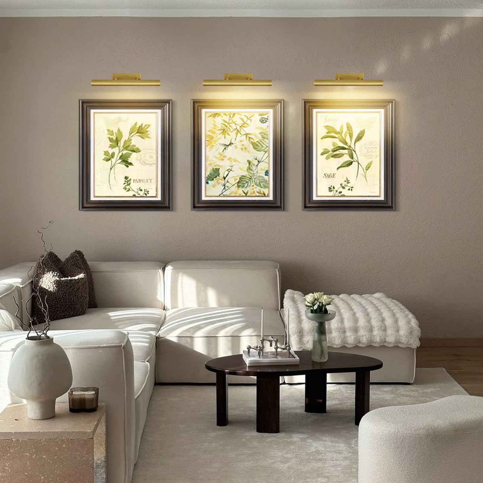 Modern Gold Bilderleuchte,Spiegelleuchte Bad 45.7CM Innen Wandleuchte, Badezimmer Spiegellampe, Bildbeleuchtung für Schlafzimmer, Wohnzimmer, Wand, Dartscheibe, Spiegel