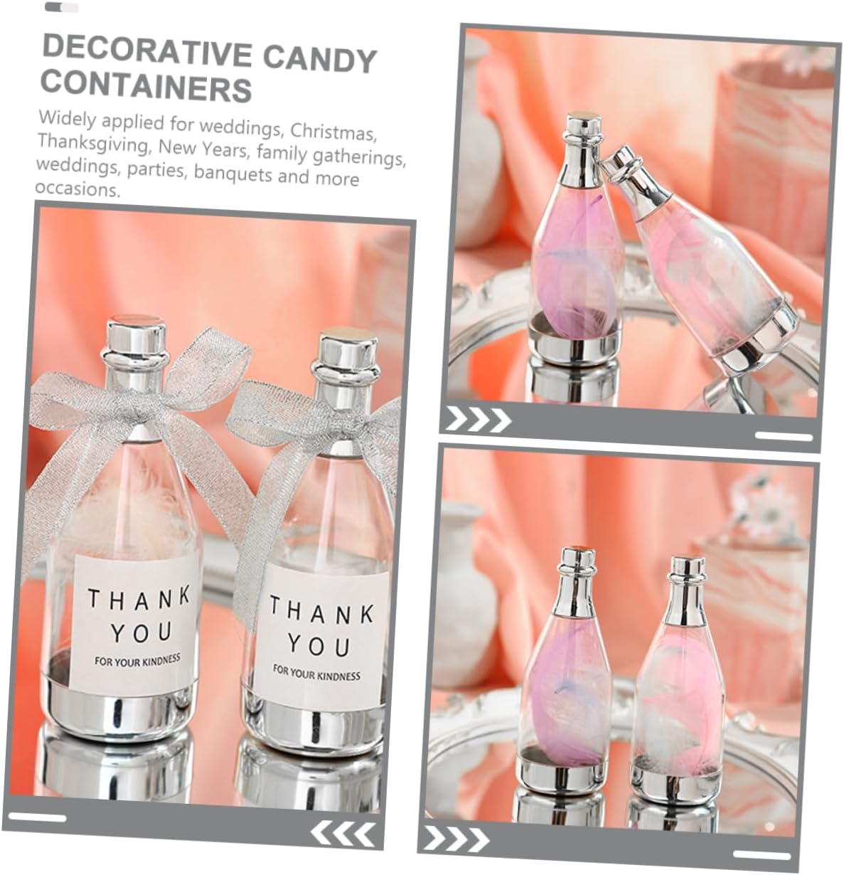 BCOATH 24pcs Bottle Candy Boxes Creative Wedding Party Favor Containers for Guests Elegant Candy Packaging for Birthdays Anniversaries and Celebrations