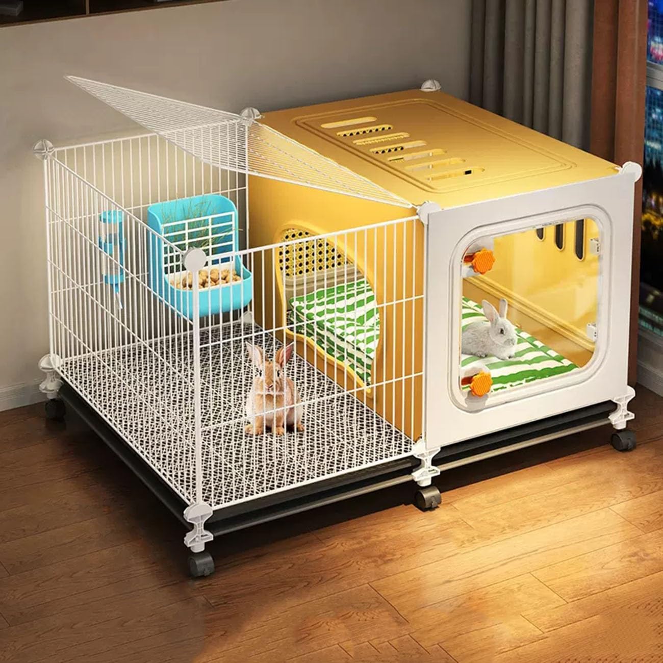Amazon | うさぎ ケージ ウサギハッチ屋内兎 ケージ、天窓付きDIY