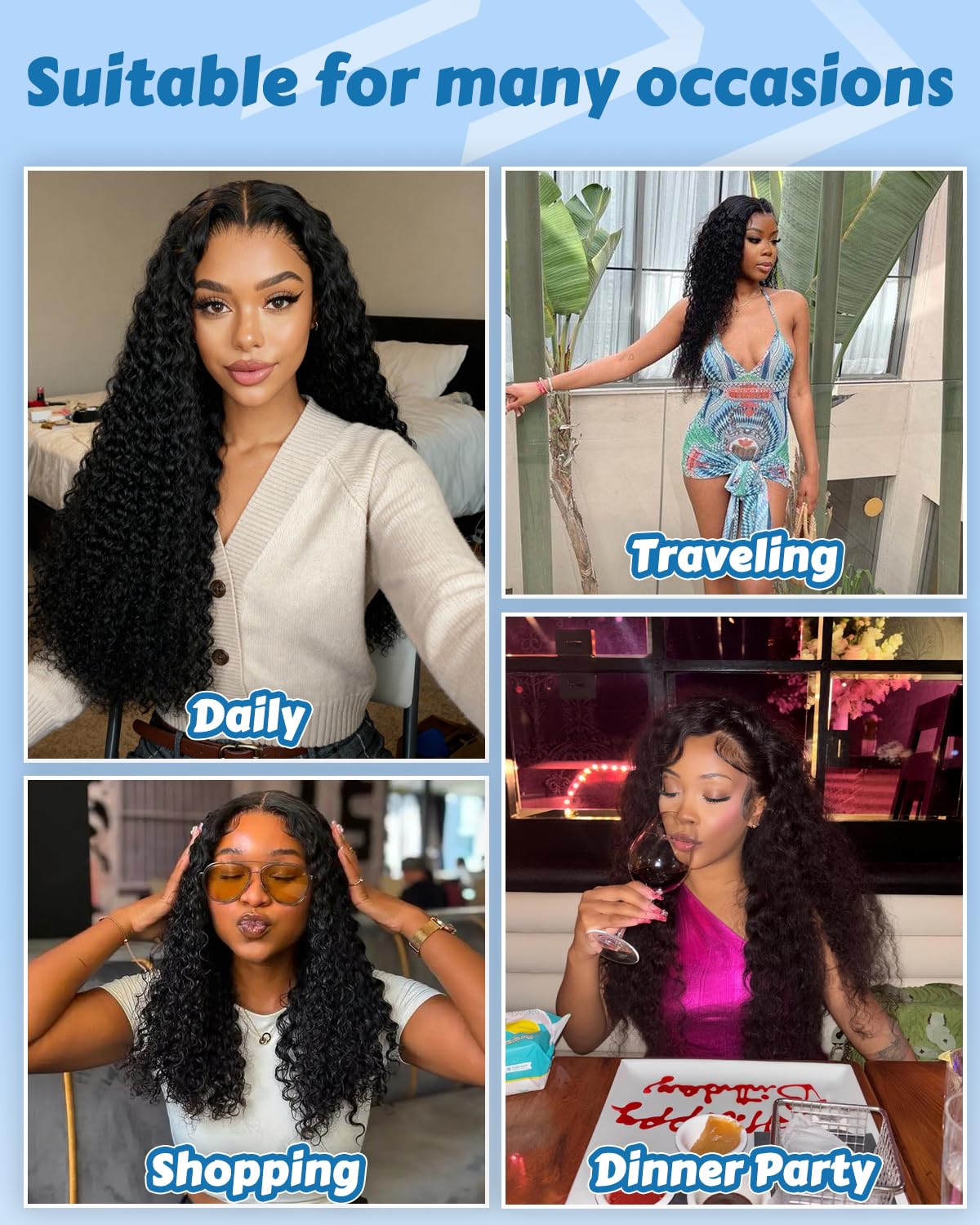 Curly Bundles Human Hair 14 16 18 Inch Hair Extensions Natural Black Color Human Hair Bundles for Women Unprocessed Brazilian Virgin Hair