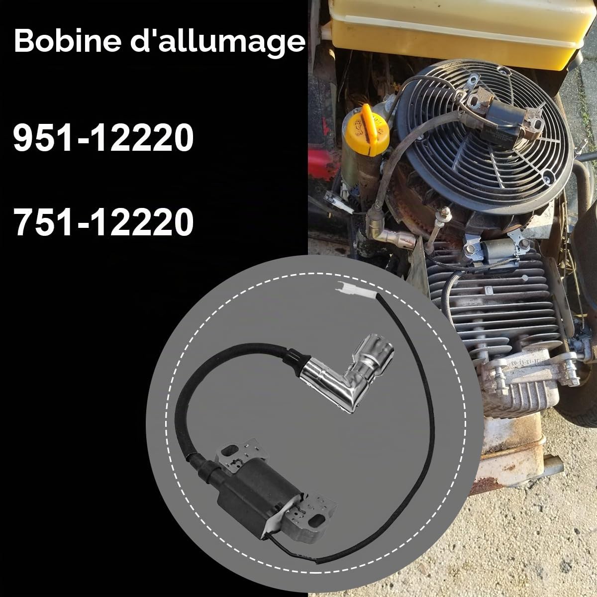 ZAMDOE 951-12220 751-12220 Bobine d'allumage pour MTD pour Troy-Bilt | 951-12220 751-12220 Bobine d'allumage pour moteur pour Huskee LT4200 420 cc pour Craftsman R1000 LT1500