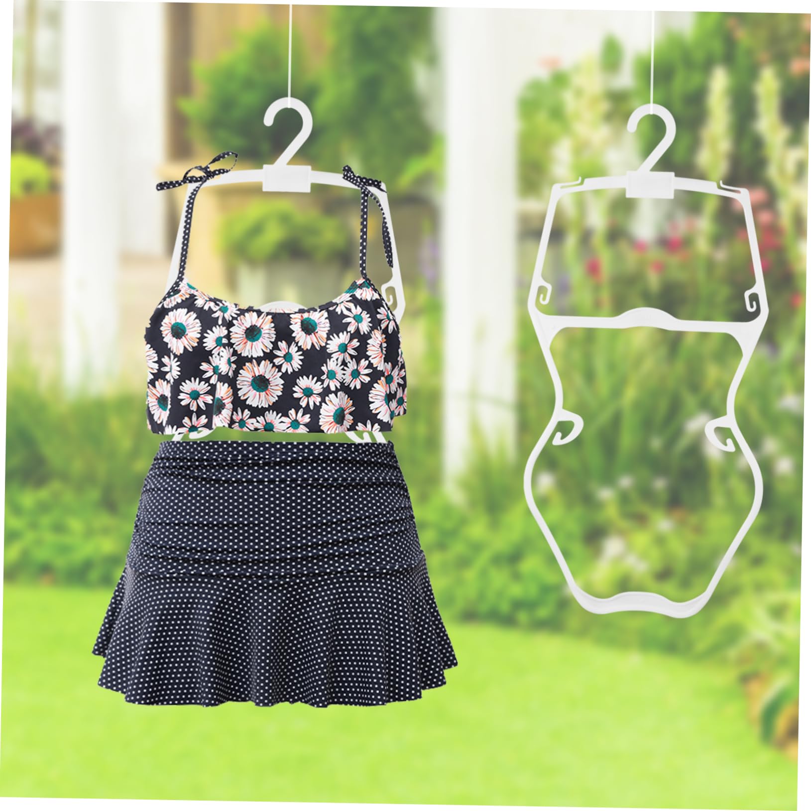 Perchas para Ropa de Niños de Plástico de Color Claro Capacidad Fuerte y Antideslizantes, Pack de 5 Piezas Ideales para Fiesta Verano y Bañadores Niño