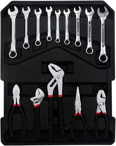 Miniatura 5 de Juego de herramientas con caja de aluminio para carretilla de 799 piezas, juego de herramientas de reparación automática para el hogar con ruedas