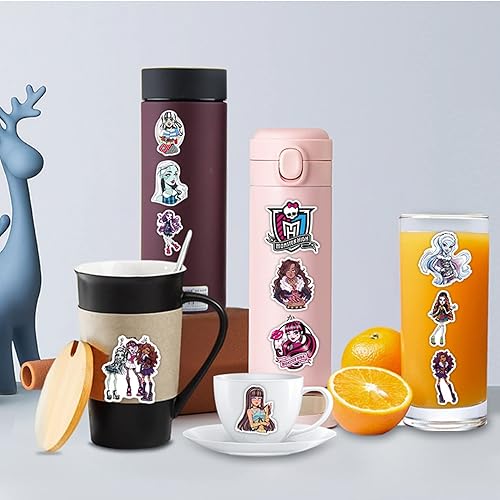 Miniatura 7 de LTZSTONE Calcomanías Monster High, 50 unidades, calcomanías para portátiles, botellas de agua, juguetes y regalos para adolescentes, niñas,