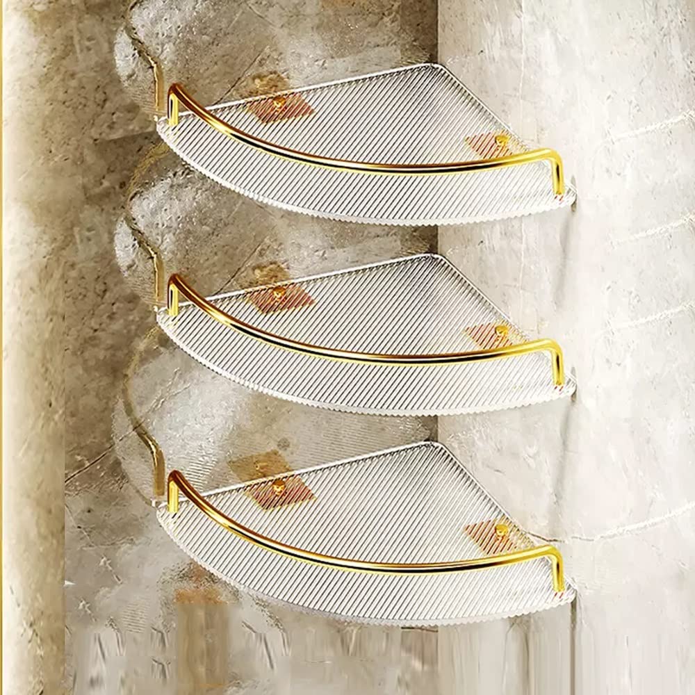GTFDXJ Shower Caddy Corner Shower Caddy Acrylic Shelf for Bathroom Inside Shower Storage Organizer Corner Wall Shelf Bathroom