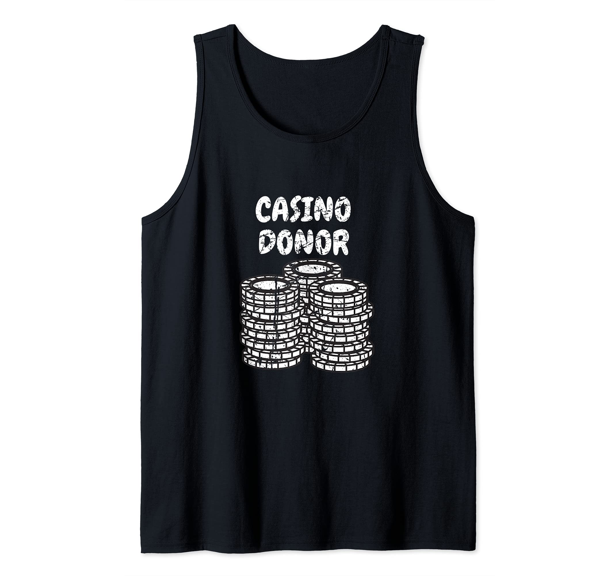 Mens Funny Casino Donor Design Poker Player Tank Top