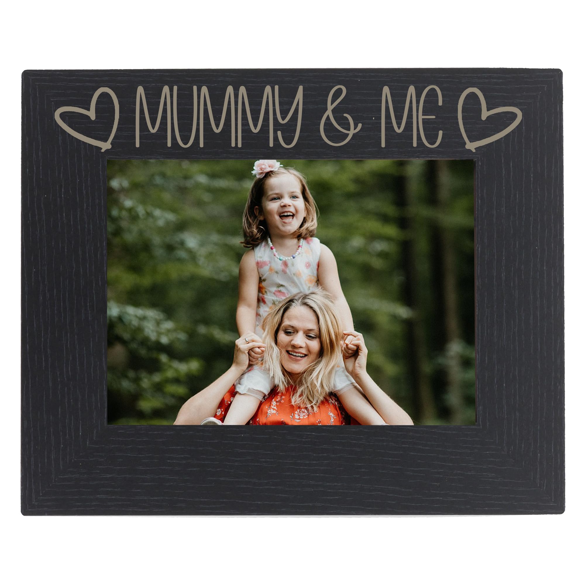 Mummy and Me Photo Frame - Best Mum Photo Frame, Mum and Daughter, Mother and Son Photoframes - I Love My Mummy Gifts (Black 5 x 7 Landscape)