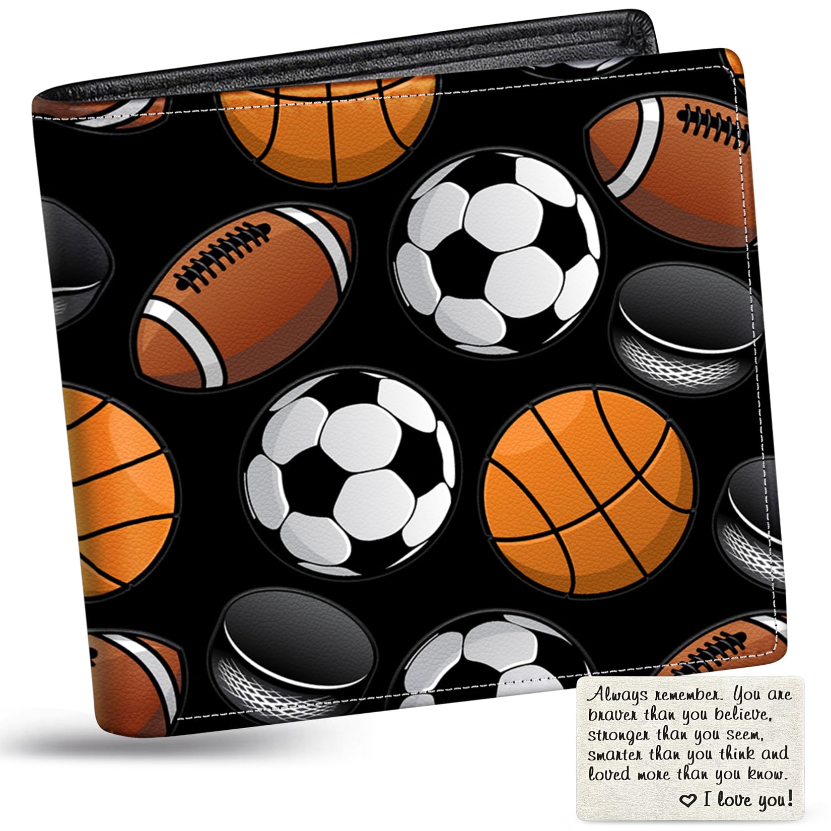 Boys Wallet for Kids, Teen Boy Gamer Wallets 9-12 8-10 8-12, Cool Novelty Leather Bifold Rfid Blocking Purse Coin Pocket Zipper Id Window for Children Male Youth Guys Gaming Birthday Gifts