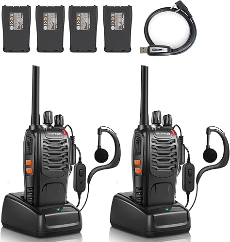 Miniatura 11 de BaoFeng BF-88A Walkie Talkies BaoFeng de largo alcance para adultos con 12 baterías de 1500 mAh sin licencia de radio de 2 vías versión actualizada