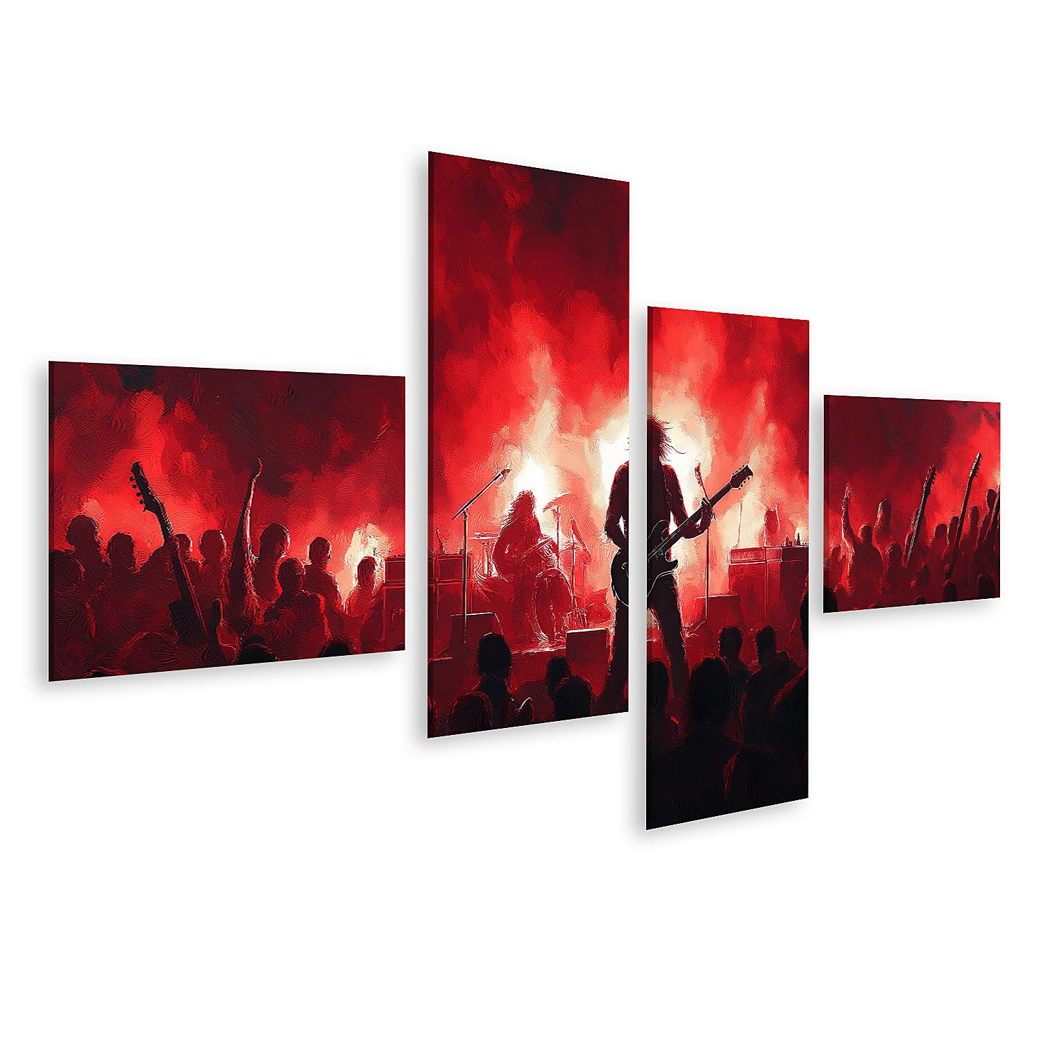 islandburner Tableau sur toile - Groupe de rock en action de concert pour les fans de musique - Images murales - Poster