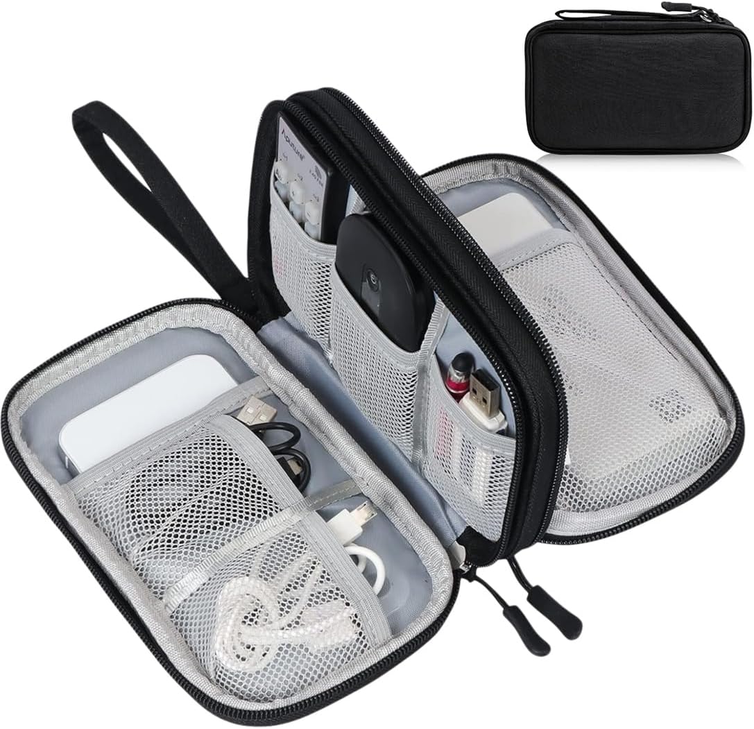 1 Pièce Sac de Rangement Câble,Organisateur Accessoires Électronique,Pochette Câble de Voyage,Sac de Cable Organizer Portable,Tech Pouch de Transport pour Disque Dur Externe, HDD USB Câbles, Chargeur