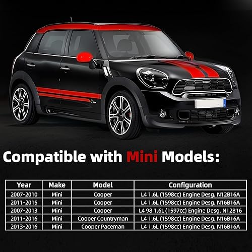 Miniatura 9 de MITZONE Cubierta de válvula de culata compatible con Mini Cooper Base R55-R61 non-S N16N12 1.6L Reemplazar # 11127646554