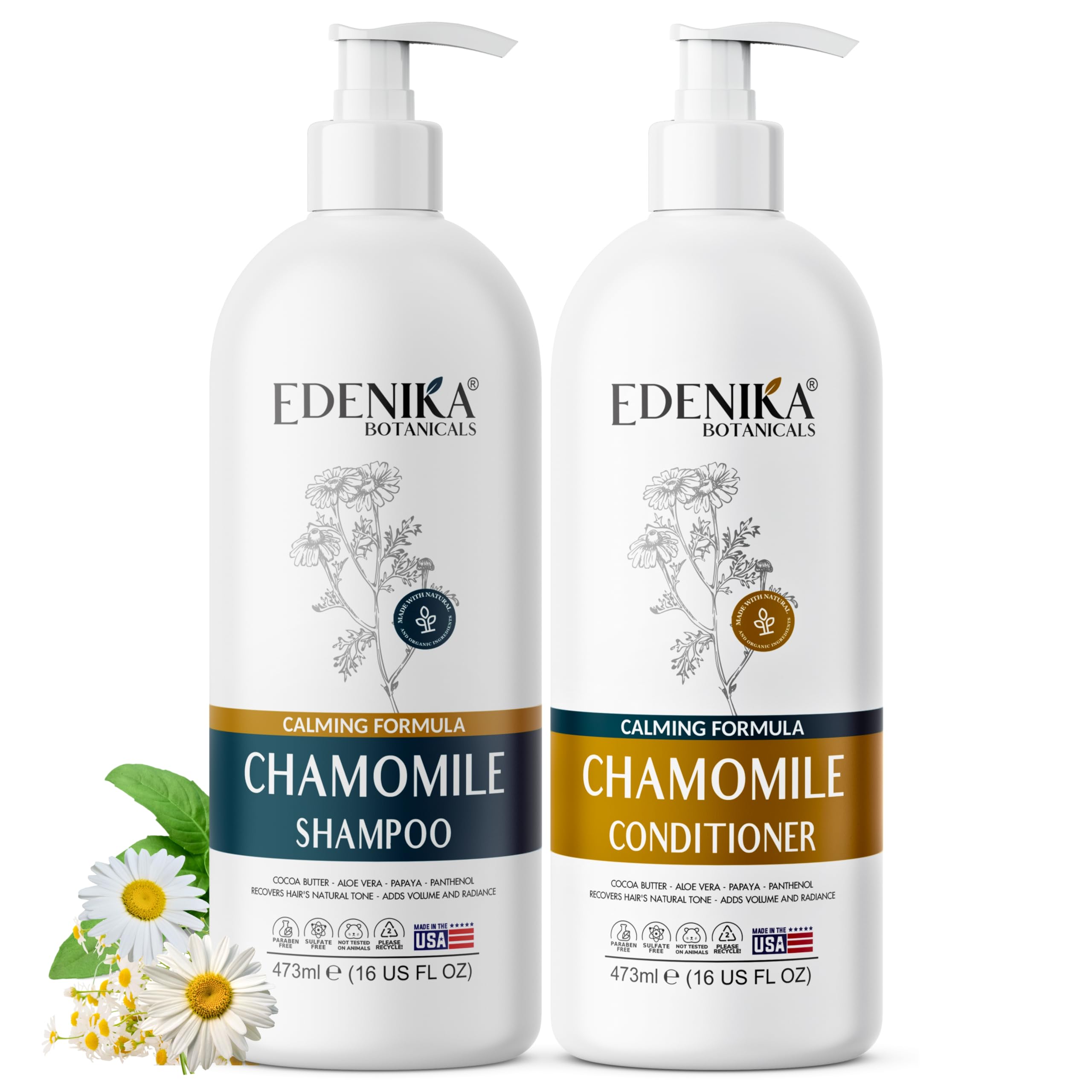 Amazon.com : Edenika Botanicals Chamomile Shampoo and Conditioner