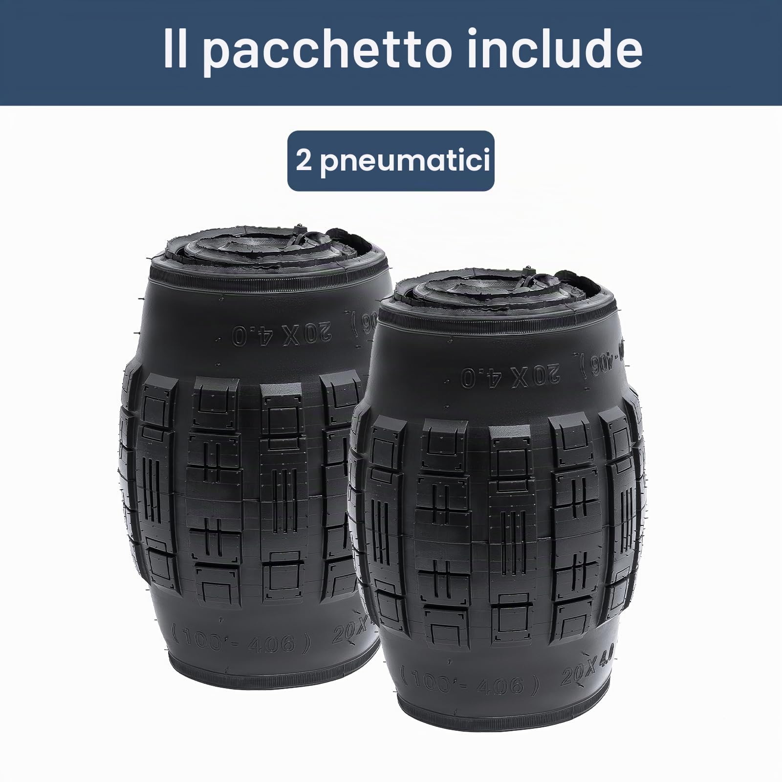 YUNSCM 2-PCS 20 pollici Fat E-bicicletta pneumatici 20x4.0/100-406 Compatible with Fat bicicletta 20x4.0 20X4 Electric pneumatici (Y-1293)